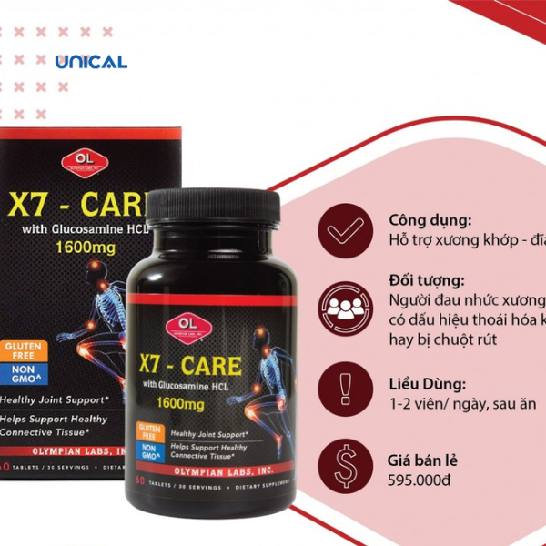 X7 – Care phù hợp với người đau nhức xương khớp, viêm khớp, thoái hóa khớp, loãng xương.