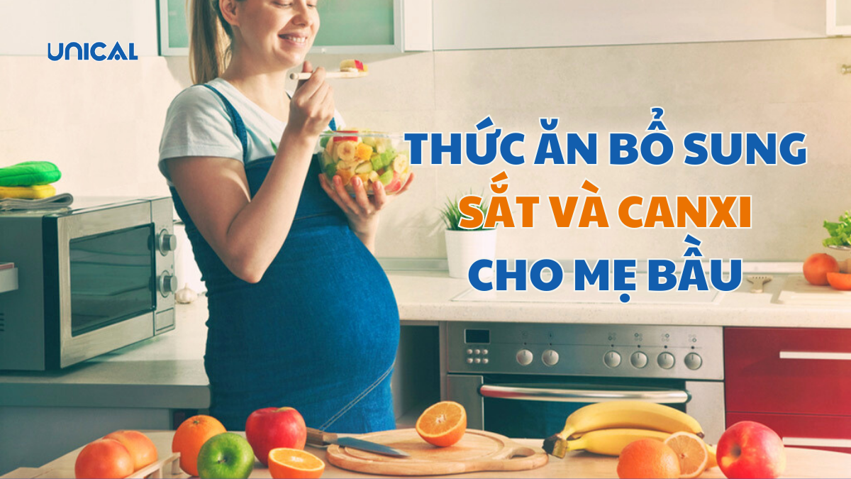 thức ăn bổ sung sắt và canxi cho bà bầu