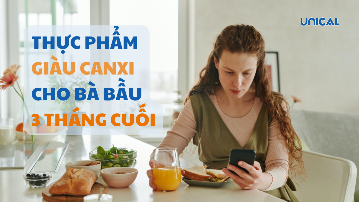 lượng canxi cần thiết cho bà bầu 3 tháng cuối